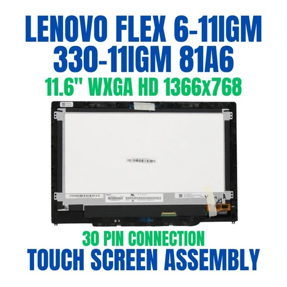 1 of 8-image forLenovo Yoga 330-11 Flex 6-11 LCD LED Touch Screen Digitizer Assembly 5D10Q73677