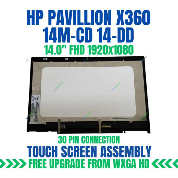 1 of 8-image for14" FHD HP Pavilion X360 14-CD 14M-CD LCD Touch Screen Assembly L20557-001
