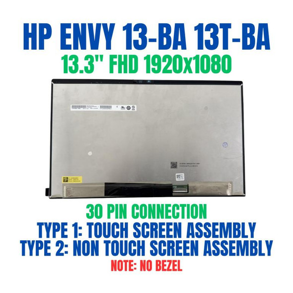 1 of 8-image forL96781-001 SPS LCD Panel 13.3" NO Bezel FHD 300 TS Natural Silver Monitor Display