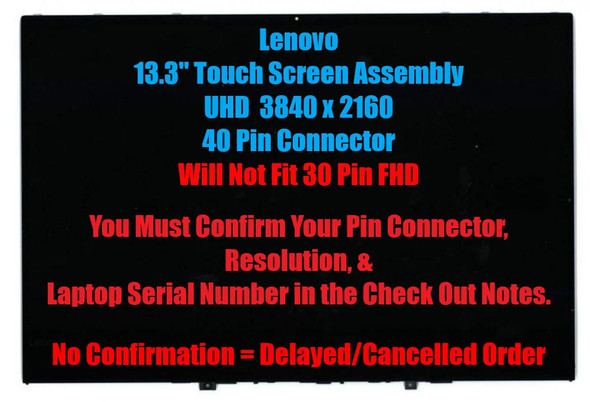 2 of 5-image for4K 13.3" UHD Touch LCD Screen Assembly Lenovo Yoga 730-13IKB 13IWL B133ZAN02.3