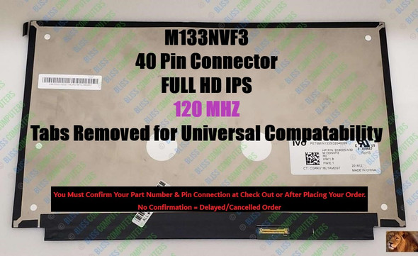 1 of 4-image for13.3" FHD 1080P 120HZ LCD Screen 918023-N32 40 pin HP 830 G5 830 G6