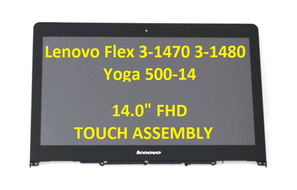 1 of 9-image forLenovo Yoga 500-14ibd 14.0" FHD Touch Screen Led LCD Assembly