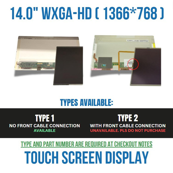 1 of 6-image forOEM Dell Latitude E6430 ATG 14" WXGA HD Heavy Duty LCD LED Screen LTN140AT19