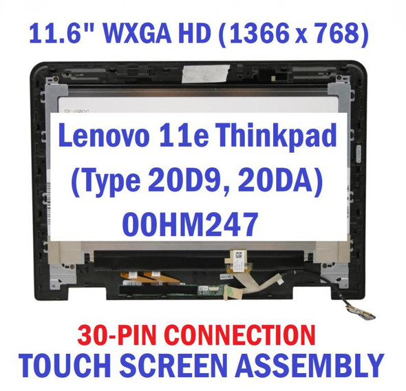 1 of 3-image forLenovo Thinkpad 11e-20DA 11e-20D9 LCD Touch Screen Panel 00HW237 HD 3497