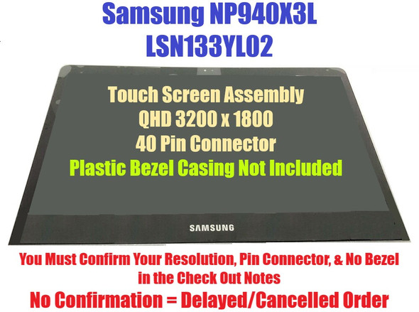 1 of 5-image for13.3" LCD Screen Touch Digitizer Cover Assembly Samsung NP940X3L-K01US