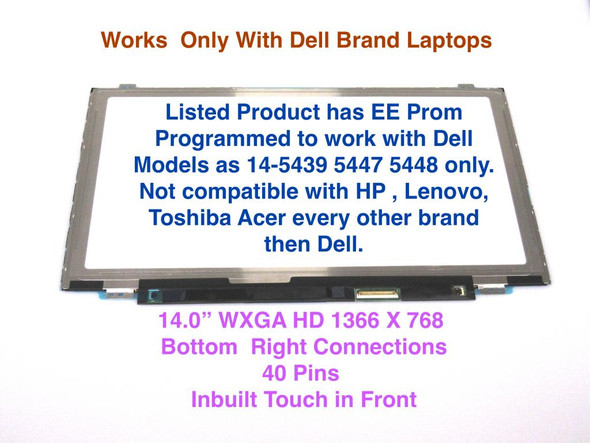 2 of 6-image forDell OEM Inspiron 14 5448 5447 14" Touch Screen LCD LED WXGA HD WideScreen 4D3YR