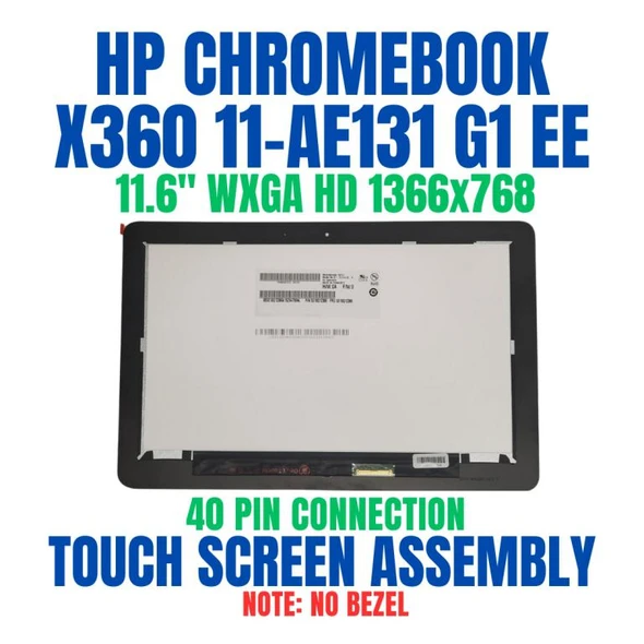 1 of 6-image for11.6" WXGA HD 1366X768 LCD Screen LED Display Touch Digitizer Bezel Frame Assembly HP CHROMEBOOK x360 G1 EE Notebook PC