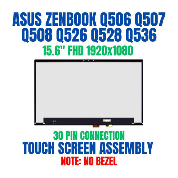 1 of 8-image forREPLACEMENT ASUS ZenBook Flip 15 UX562 UX562F UX562FA UX562FAC UX562FD UX562FDX UX562FA-SH51T-CB FHD 1920x1080 IPS 30 Pin LCD Display Touch Screen Digitizer Glass Assembly No Bezel