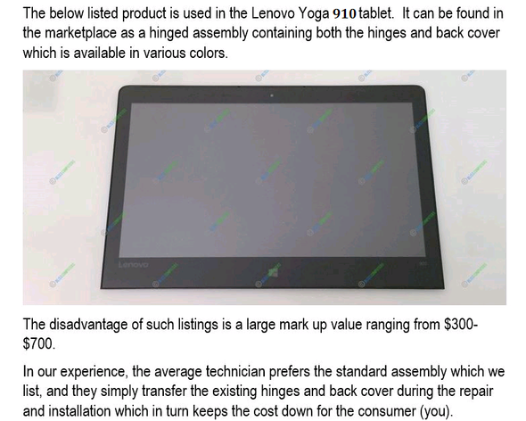 4 of 11-image forLENOVO 13.9" Laptop LCD Touch Screen Assembly YOGA 910-13IKB