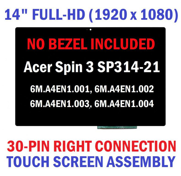1 of 4-image for14" FHD LCD Touch Screen Digitizer Display Acer SP314-21 SP314-21N N19W2