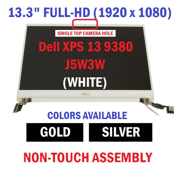 1 of 4-image forDell XPS 13 9380 13.3" FHD LCD Display Screen Assembly Non Touch Screen 29HRY White