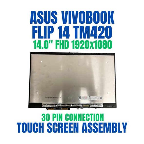 1 of 10-image forAsus Vivobook Flip 14 TM420UA LCD Touch Panel Assembly Bezel 90NB0U21-R20010