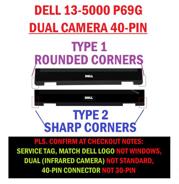 1 of 10-image for6nkdx 7kf9n Nv133fhm-a11 OEM Dell LCD 13.3" FHD Touch Inspiron 13 7375 P69g