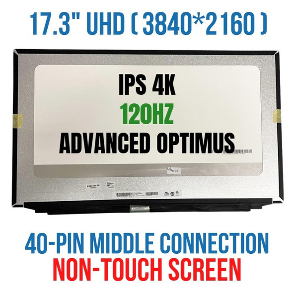 1 of 12-image forB173ZAN03.3 17.3" UHD IPS LCD Screen Non Touch InfinityEdge Display B173ZAN03.5