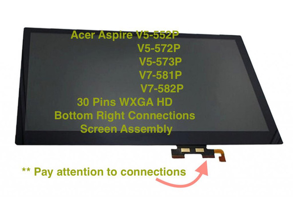 2 of 12-image forAcer Aspire V7-581p Touch Assembly REPLACEMENT LCD Screen 15.6" WXGA HD LED DIODE