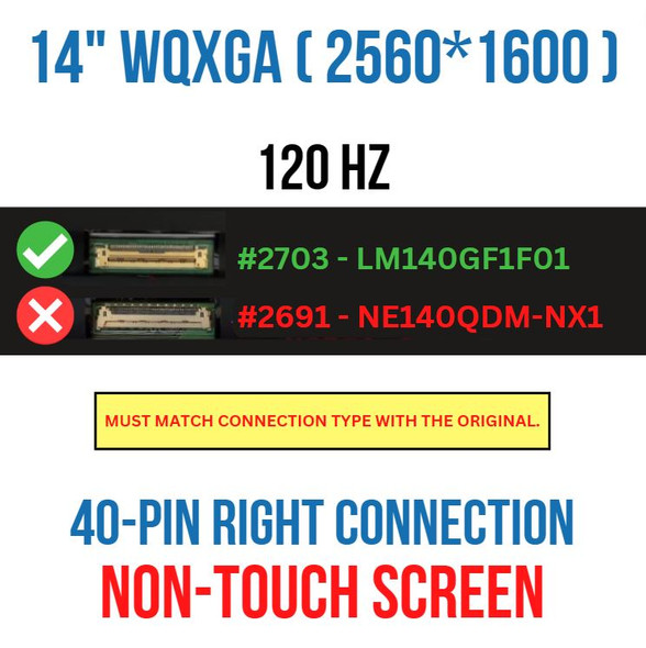 1 of 10-image for120HZ 14.0" QHD+ LAPTOP LCD Screen ASUS Zephyrus G14 GA402RJ 16:10
