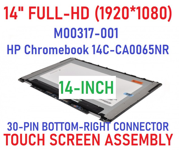 1 of 5-image forREPLACEMENT HP Chromebook x360 14c-ca0006nl 14c-ca0007nl 14c-ca0014nb 14c-ca0019no 14c-ca0235ng 14.0" FHD 1080P LCD Display Touch Screen Digitizer Assembly Bezel Control Board