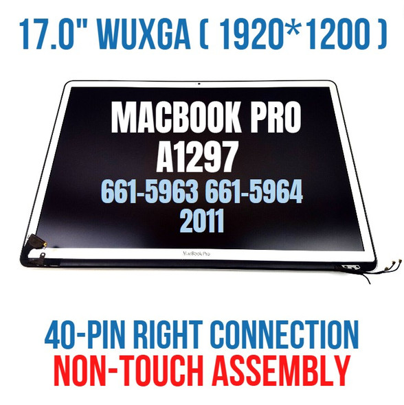 1 of 5-image for17" 2011 Apple MacBook Pro Screen Assembly A1297