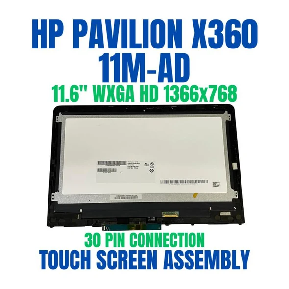 1 of 7-image for11.6" HD LCD Touch Screen Bezel Assembly HP Pavilion X360 11M-AD013DX