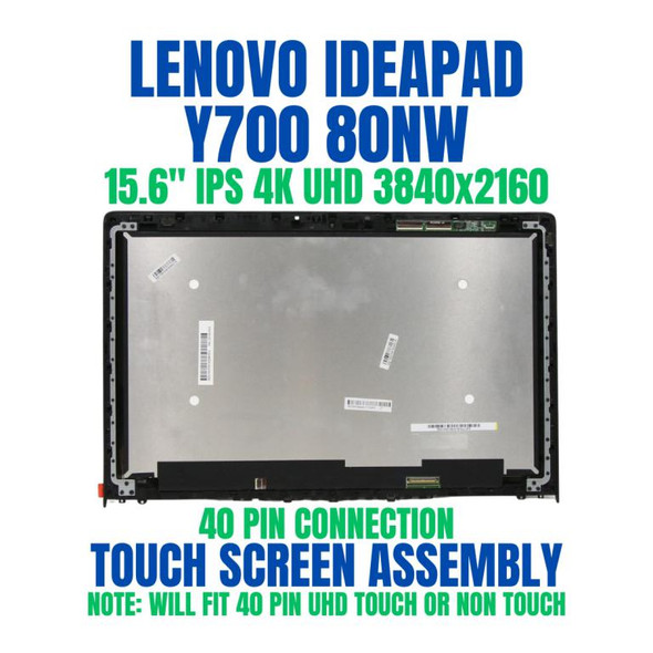 1 of 8-image forLenovo Ideapad Y700 15 15.6" UHD LED LCD Screen Touch Digitizer bezel Assembly