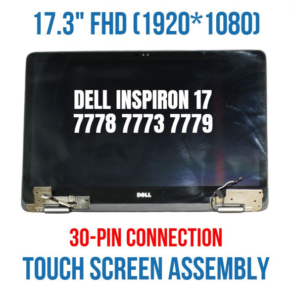1 of 3-image forDell Inspiron 17 7779 17.3" OEM Glossy LCD Touch Screen Complete Assembly Silver