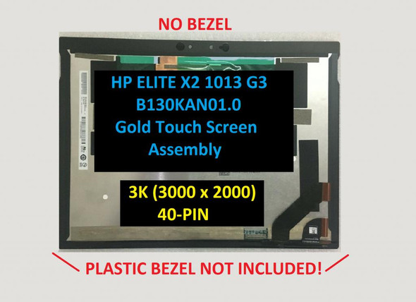 1 of 5-image forHP ELITE X2 1013 G3 LCD Touch Screen Bezel IR B130KAN01 40 Pin L31886-001 3K2K