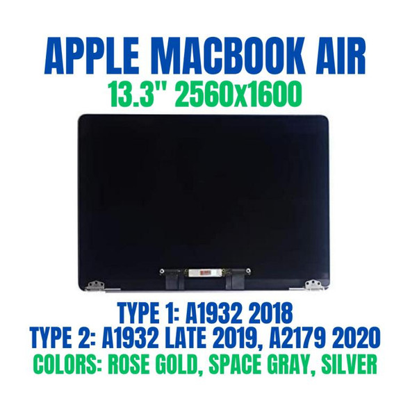 1 of 6-image forApple Macbook Air 13" A2179 Early 2020 EMC 3302 Gold LCD Screen Display assembly