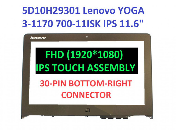 1 of 9-image forLenovo Yoga 700-11ISK 80QE 11.6" FHD LCD Touch Screen Digitizer Frame