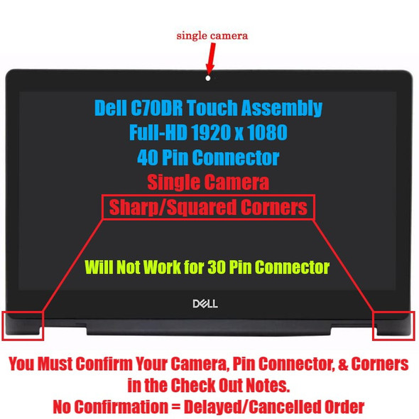1 of 4-image forDell Inspiron 13 5368 Touch Screen 2-in-1 13.3" FHD 22MV7 NT133WHM-A10