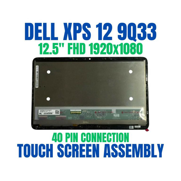 1 of 5-image for12.5" LCD Touch Screen Assembly Bezel Dell XPS 12 9Q23 1920x1080 XPS logo