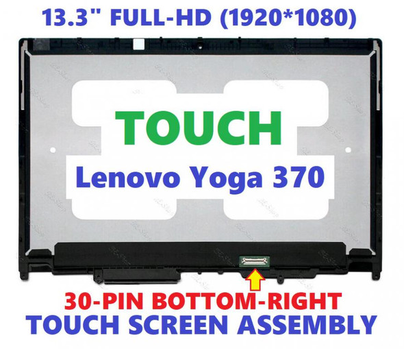 1 of 8-image forLenovo 13.3" FHD Ibm Yoga Type 370 20jj Touch Screen LCD Assembly