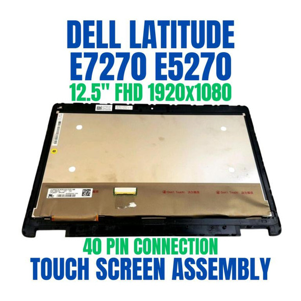 1 of 4-image for039DCW Dell Latitude E7270 FHD Touch LCD Screen Assembly Frame 0XDT86