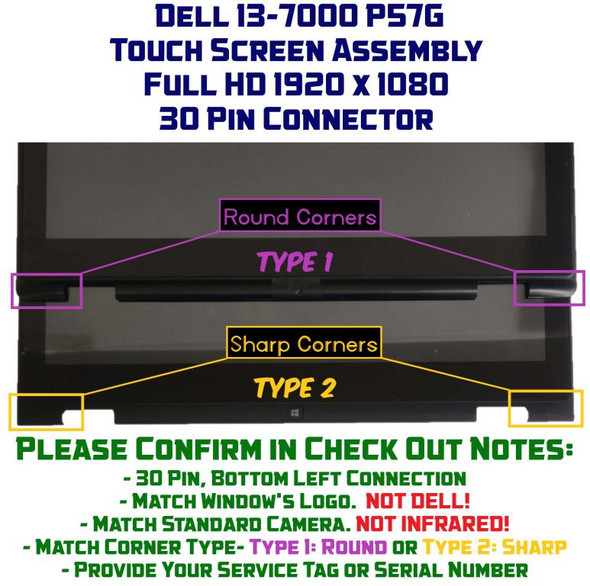 1 of 9-image forReplacement 13.3" FHD 1080P LTN133HL03-201 LED LCD Display Touch