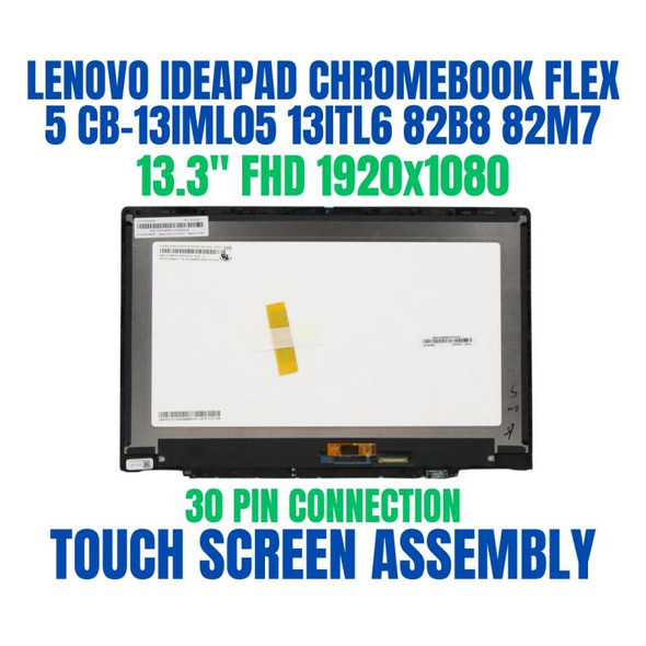 1 of 8-image for13.3" Lenovo Chromebook Flex 5-13IML05 LCD Touch Screen Assembly 82B80006UX