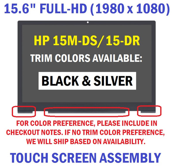 1 of 4-image forL53545-001 FHD LCD Touch Screen Bezel HP Envy X360 15M-DR1011DX 15M-DR1012DX