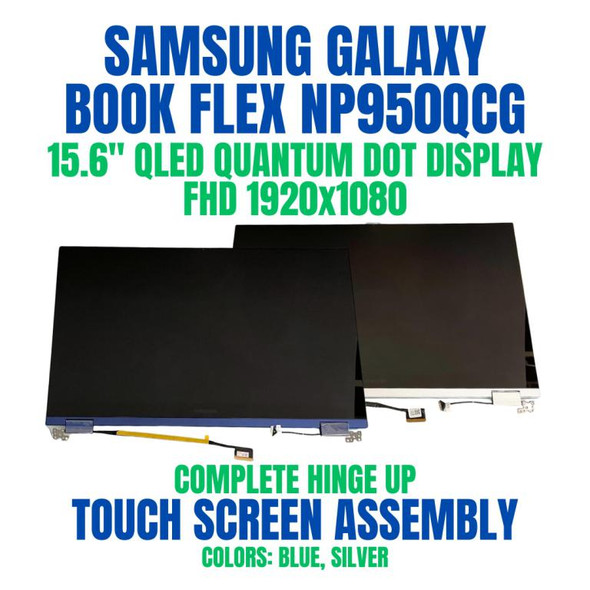 1 of 9-image forSamsung Notebook NP950QCG 1920x1080 15.6" Top LCD Touch Assembly Silver