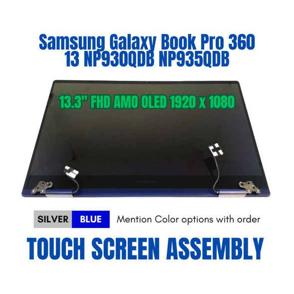 1 of 8-image for13.3" Samsung NP935QDB Navy Blue Complete LCD Screen Assembly FHD BA98-02823A