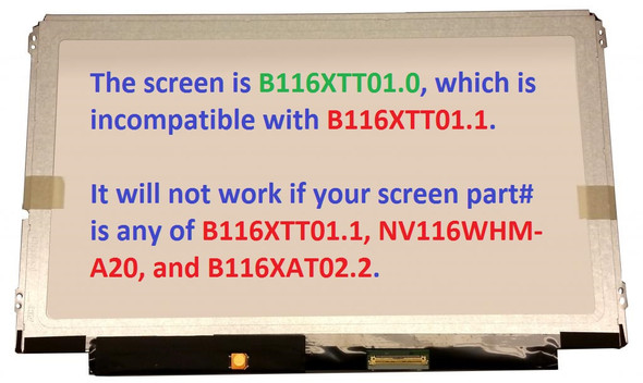 2 of 6-image for11.6" LED LCD Touch Screen Assembly B116XTT01.0 5NWPY Dell Latitude 3160