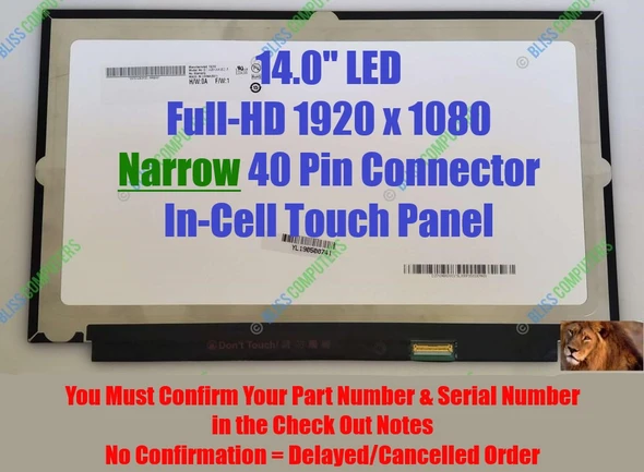 1 of 9-image for14.0" FHD IPS Touch laptop LCD Screen AUO B140HAK02.3 FRU 01ER483