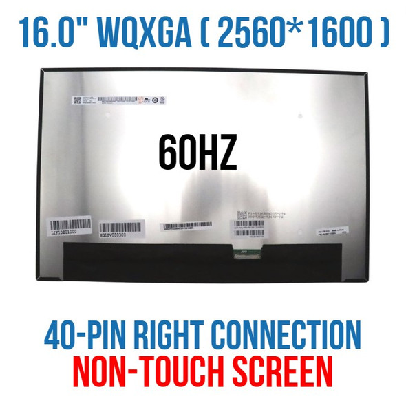 1 of 9-image forMNG007DA1-4 16.0" EDP 40 Pin 16" 2560x1600 WQXGA Matte 60HZ