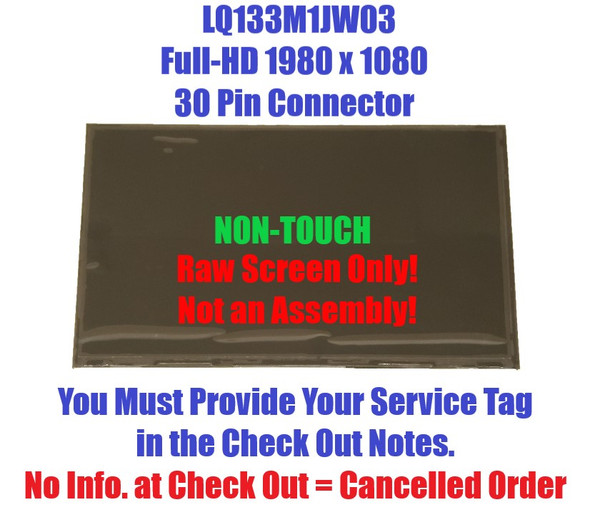 1 of 3-image forLQ133M1JW03 IPS LCD Screen Display EDP 30 pin Matrix Panel Dell DP/N 0308X0