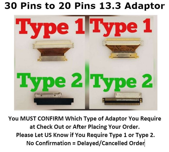1 of 7-image forWholesale 13.3" LCD Screen 30 Pin to 20 Converter Connector adapter 80001