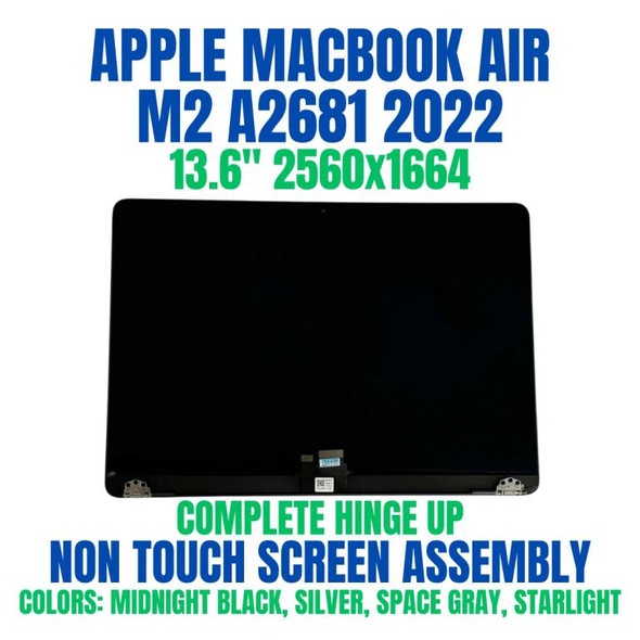 1 of 10-image forA2681 LED LCD Screen Display Assembly Macbook Air M2 2022 EMC 4074 Silver