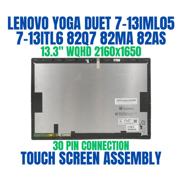 1 of 7-image forLenovo YOGA duet 7-13IML05 82AS 2160x1350 LCD Touch Screen Display Assembly