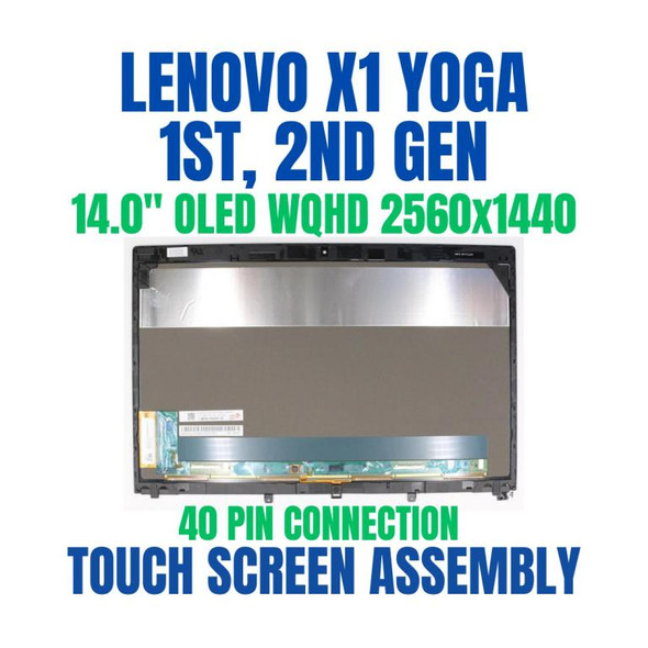 1 of 10-image for14" Lenovo ThinkPad X1 Yoga 1st Gen WQHD OLED Touch Lcd Screen 01AX899 01AW977