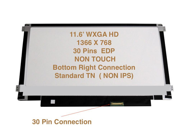 2 of 12-image for11.6" HP Chromebook 11A G8 EE L52563-001 HD 30 pin LCD Non Touch Screen Display