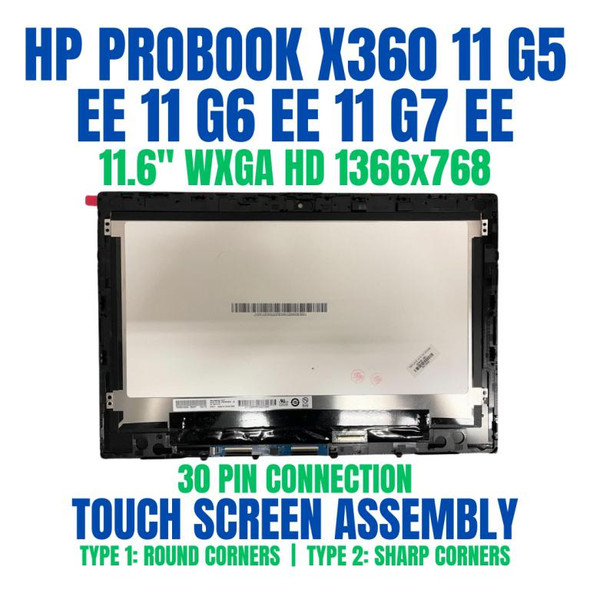 1 of 7-image for11.6" L83960-001 HP ProBook X360 G5 EE LCD Touch Screen Digitizer Assembly