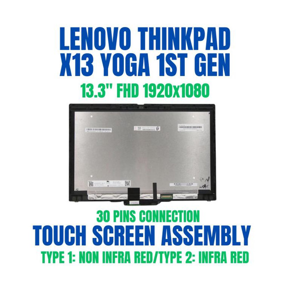 1 of 8-image for5M10Y75551 Lenovo Thinkpad X13 Yoga Gen 1 FHD Touch Bezel Assembly