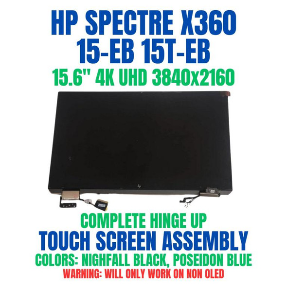 1 of 9-image forHP Spectre 15-EB LCD Touch Screen Display Assembly Black 15.6" 4K UHD L97635-001