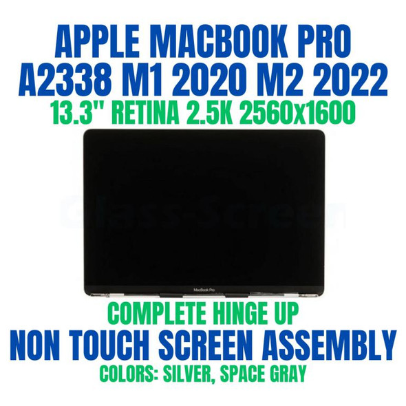 1 of 8-image forMacbook Pro 13.3" A2338 2020 EMC 3578 LCD Screen With Top Cover Replacement